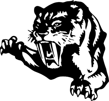 Tiger mascot sports sticker. Customize on line. 2769