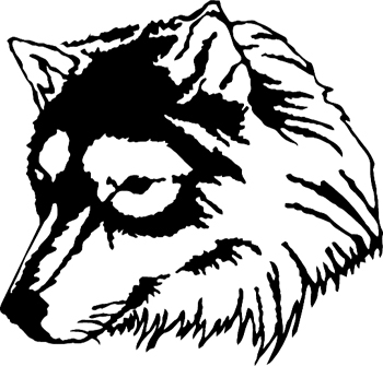 Wolf's head mascot vinyl sticker. Customize on line. 2866