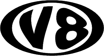Cool 'V8' oval  vinyl  Decal Customized Online.  3126