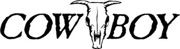 'Cowboy' lettering cow skull Vinyl Decal Customized Online. 3141