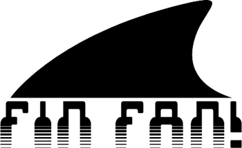 'Fin fan' lettering with shark fin vinyl Decal Customized Online. 3155
