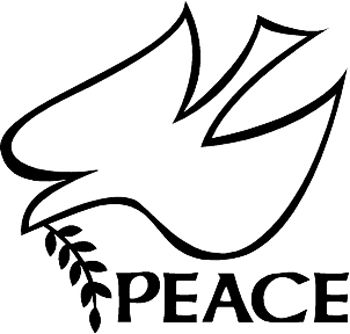 Dove with 'Peace' lettering Decal Customized Online. 3180