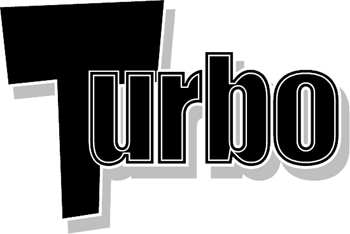 'Turbo' lettering Decal Customized Online. 3208