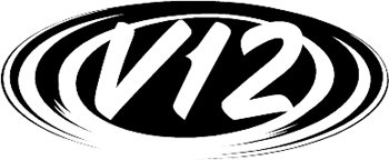 V12 Logo Vinyl Decal Customized Online. 3212