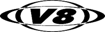V8  lettering vinyl decal Customized Online. 3219