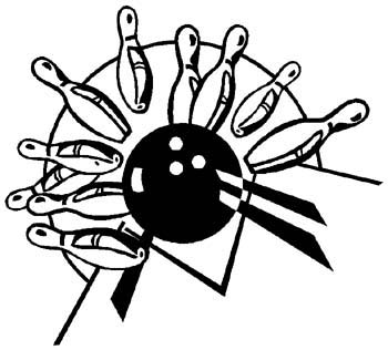 Bowling shot sports decal. Personalize as you order. 1L6- bowling ball knocking down pins decal