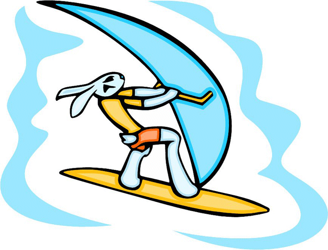 Wind Surfing Sports Bunny Decal Sticker Customized Online