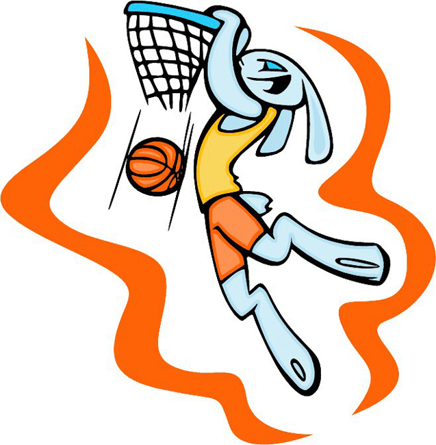 Dunking Basketball Sports Bunny Decal Sticker Customized Online
