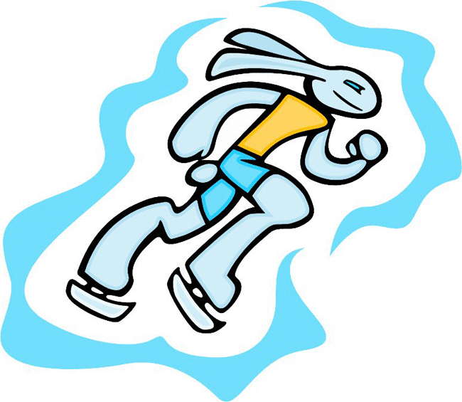 Skating on Ice Sports Bunny Decal Sticker Customized Online