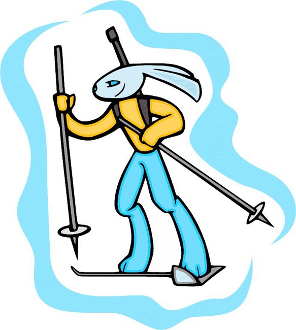 Skiing Sports Bunny Decal Sticker Customized Online