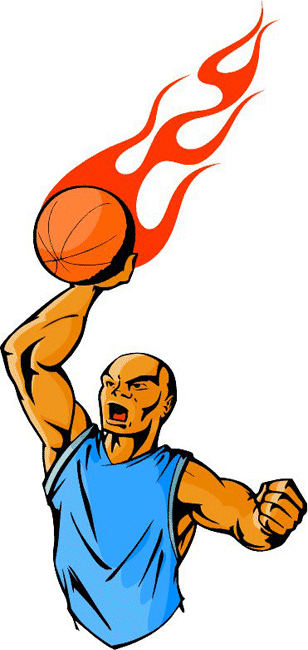 Flaming Basketball Player Decal Sticker Customized Online