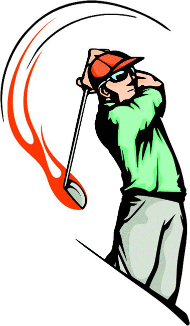 Flaming Golfer Decal Sticker Customized Online
