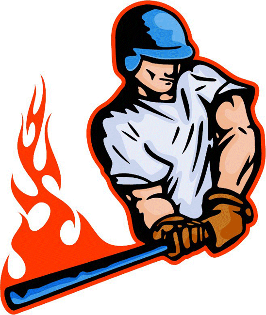 Flaming Baseball Hitter Decal Sticker Customized Online