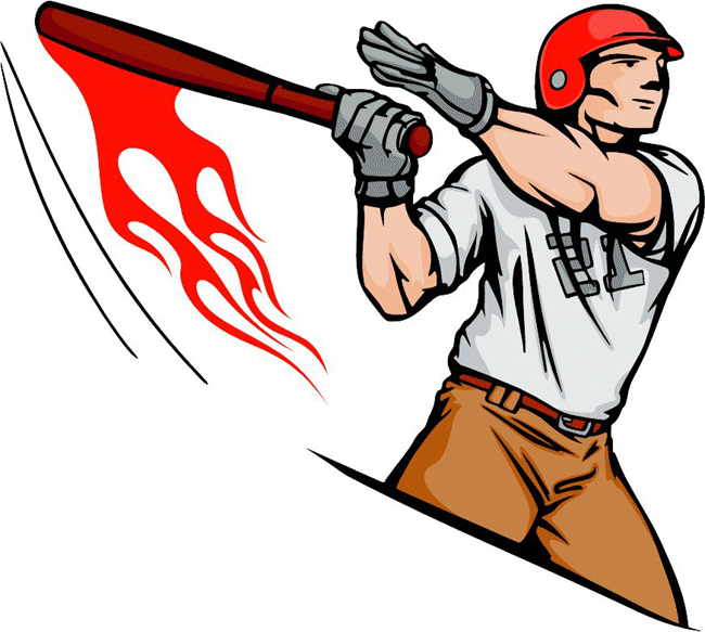 Flaming Baseball Player Decal Sticker Customized Online