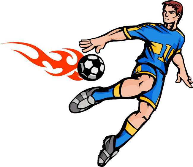 Flaming Soccer Player Decal Sticker Customized Online