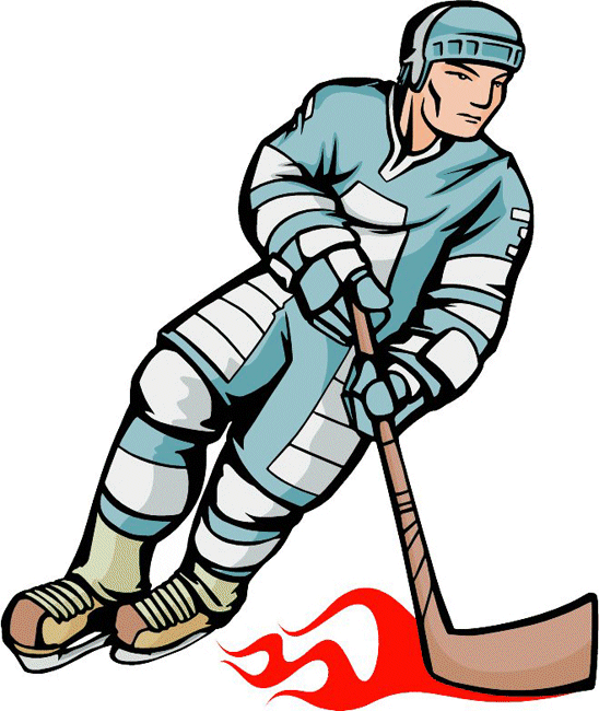 Flaming Hockey Player Decal Sticker Customized Online