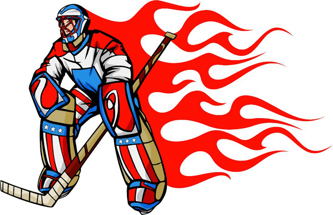 Flaming Goalie Decal Sticker Customized Online
