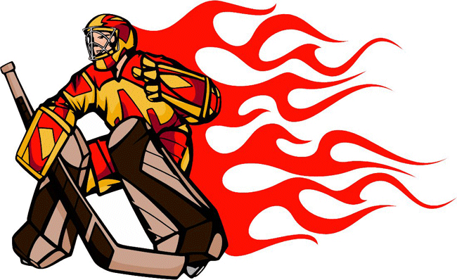 Flaming Goalie Decal Sticker Customized Online