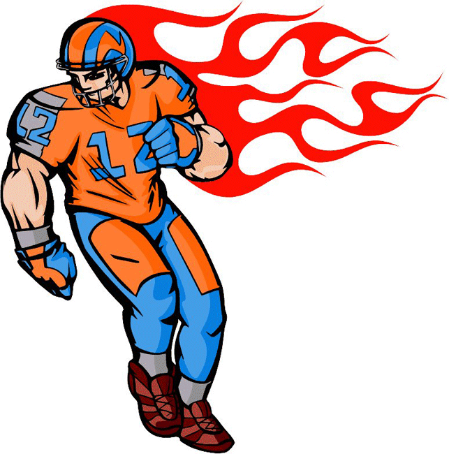 Flaming Football Player Decal Sticker Customized Online