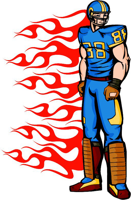 Flaming Football Guy Decal Sticker Customized Online