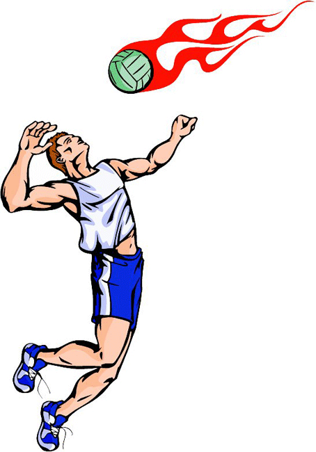 Flaming Volleyball Player Decal Sticker Customized Online
