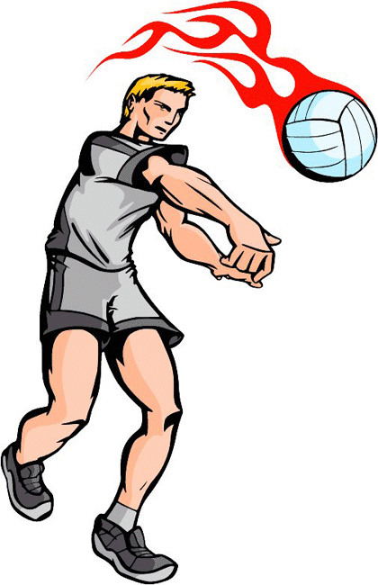 Flaming Volleyball Player Decal Sticker Customized Online