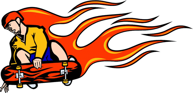Flaming Skateboarder Decal Sticker Customized Online