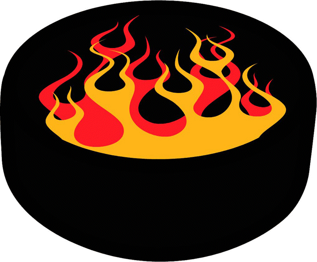 Flaming Hocket Puck Decal Sticker Customized Online
