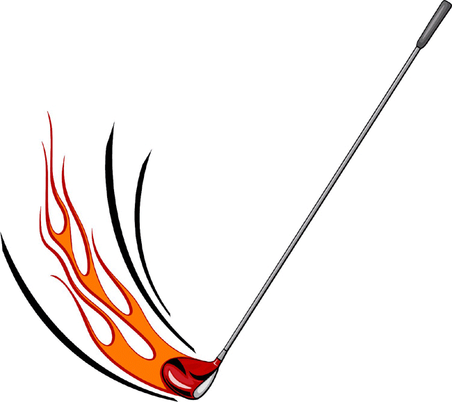 Flaming Golf Club Decal Sticker Customized Online