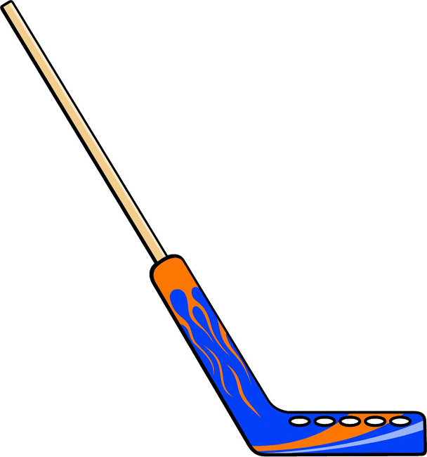 Flaming Hockey Stick Decal Sticker Customized Online