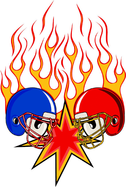 Flaming Football Helmets Decal Sticker Customized Online