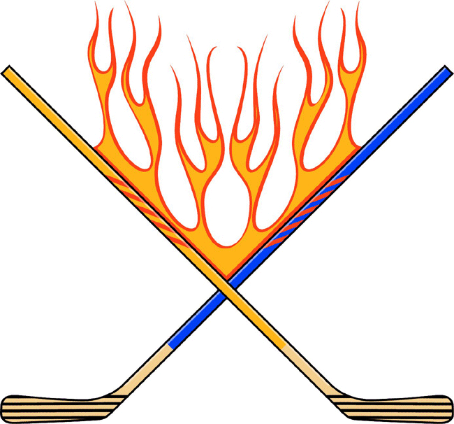 Flaming Hockey Sticks Decal Sticker Customized Online