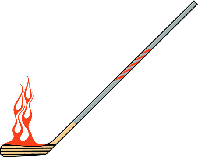 Flaming Hockey Stick Decal Sticker Customized Online