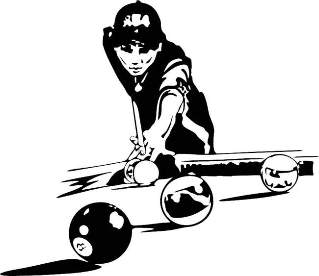 Pool Player Decal Sticker Customized Online