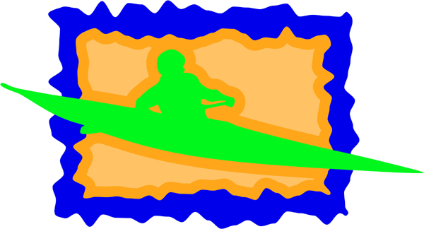 Kayaking full color sports sticker. Customize on line. AUTO_BOAT_3C_17