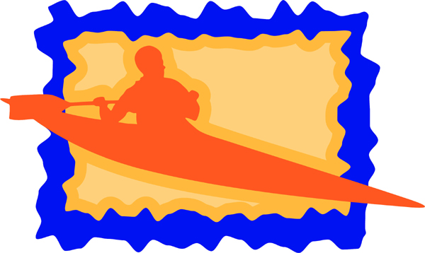 Kayaking full color sports sticker. Customize on line. AUTO_BOAT_3C_19