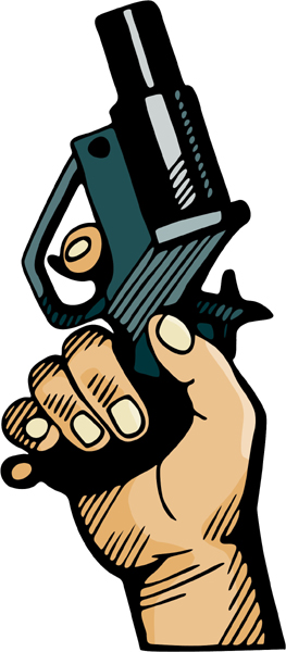 Hand on starting pistol full color action sports decal. Customize on line. AUTO_BOAT_5C_25