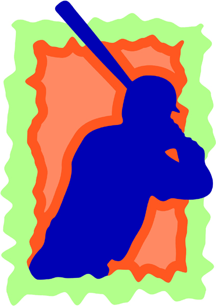 Baseball batter full color sports sticker. Customize on line. BASEBALL_3C_05