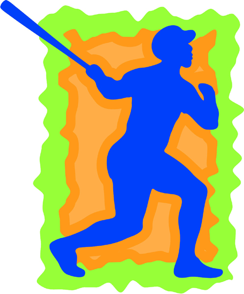Baseball Player in action sports sticker. Make it personal! BASEBALL_3C_11