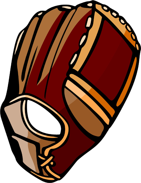 Catcher's mitt full color sports sticker. Personalize on line. BASEBALL_5C_12