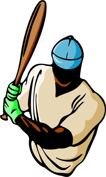 Baseball batter full color sports sticker. Personalize on line. BASEBALL_5C_31