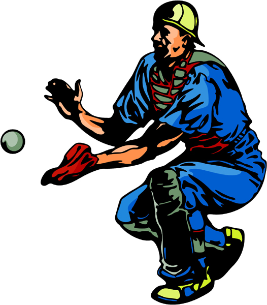 Baseball color action sports decal. Customize on line. BASEBALL_6C_13