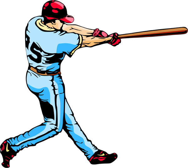Hitter action full color sports sticker. Make it your own. BASEBALL_6C_46
