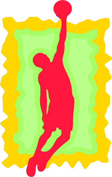 Basketball action player full color sports sticker. Own it! BASKETBALL_3C_03