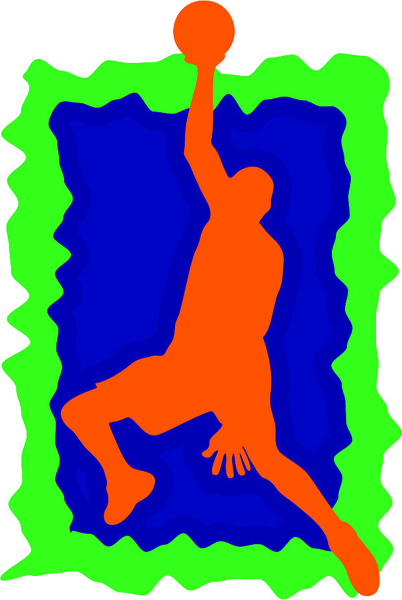 Basketball jump full color sports sticker. Make it yours! BASKETBALL_3C_04