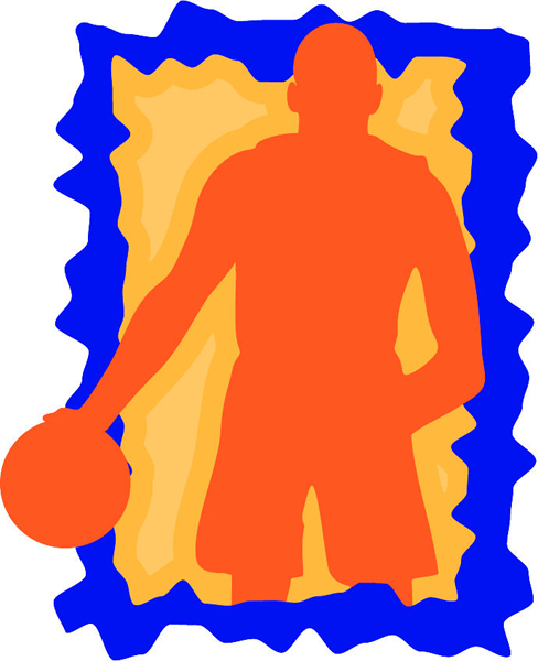 Basketball player full color sports decal. Personalize on line. BASKETBALL_3C_19
