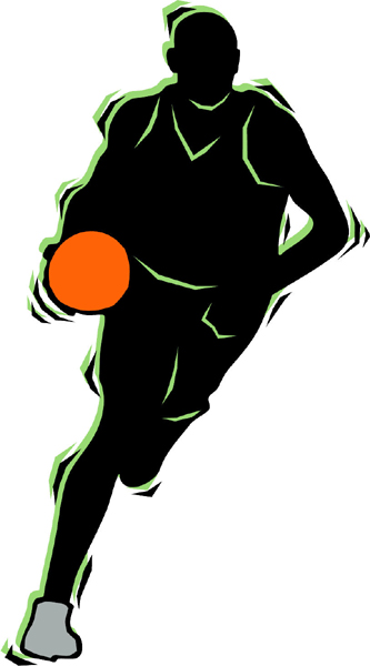 Basketball action player color sports sticker. Customize on line. BASKETBALL_4C_10