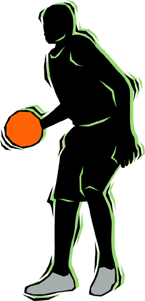 Basketball action sports sticker in color. Customize on line. BASKETBALL_4C_13