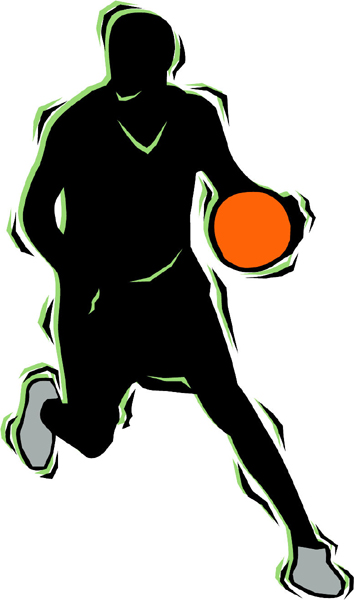 Basketball action color sports sticker. Personalize on line. BASKETBALL_4C_17