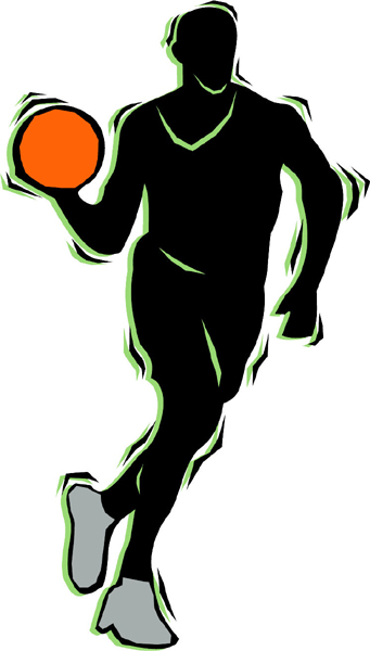 Basketball player full color sports decal. Customize on line. BASKETBALL_4C_19